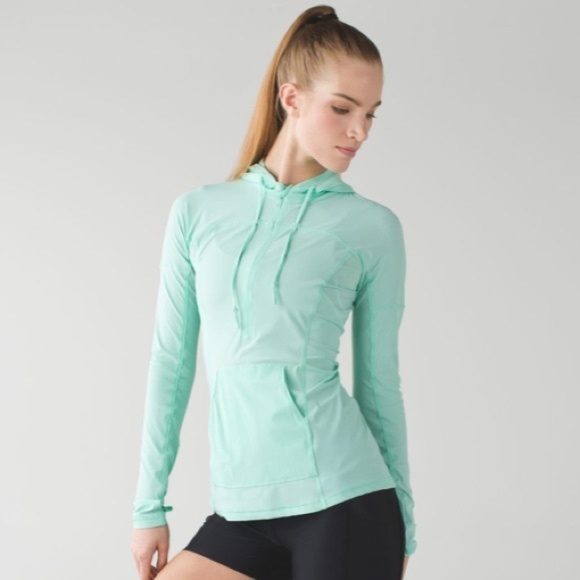 lululemon athletica Tops - Lululemon Athletica Runbeam Hoodie Toothpaste EUC